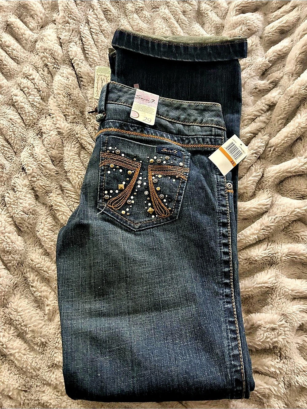 Seven7 Boot Cut Jeans in Blue Waist 29